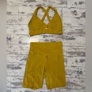 Mustard Yellow Halter Top and Shorts Set